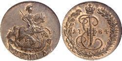 1 Деньга Российская империя (1720-1917) Медь Екатерина II (1729-1796)