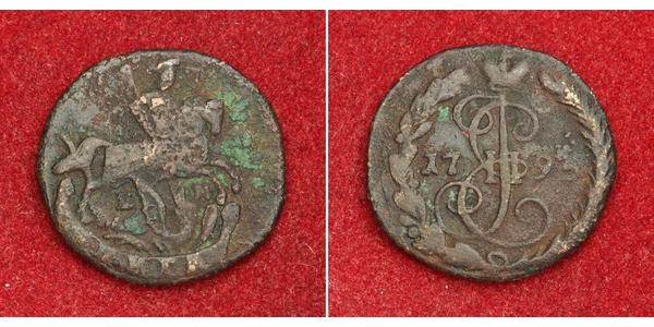 1 Деньга Российская империя (1720-1917) Медь Екатерина II (1729-1796)