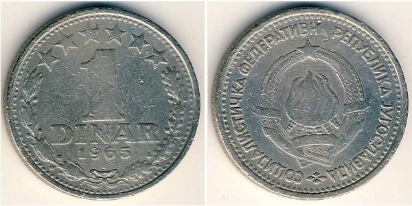 1 Динар Соціалістична Федеративна Республіка Югославія (1943 -1992) Нікель/Мідь 