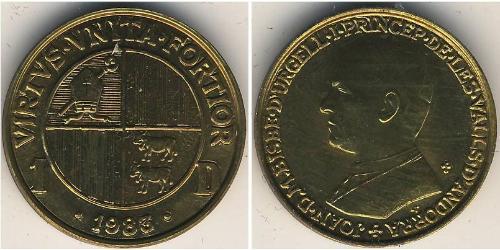 1 Динер Андорра Латунь 