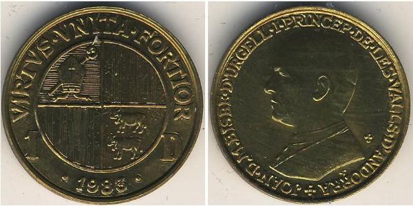 1 Динер Андорра Латунь 