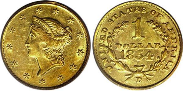 1 Долар США (1776 - ) Золото 