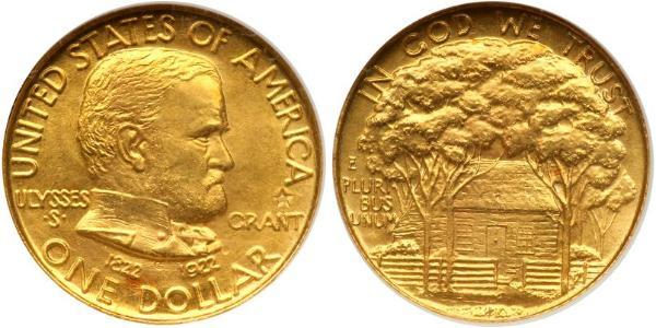 1 Долар США (1776 - ) Золото Ulysses S. Grant (1822-1885)