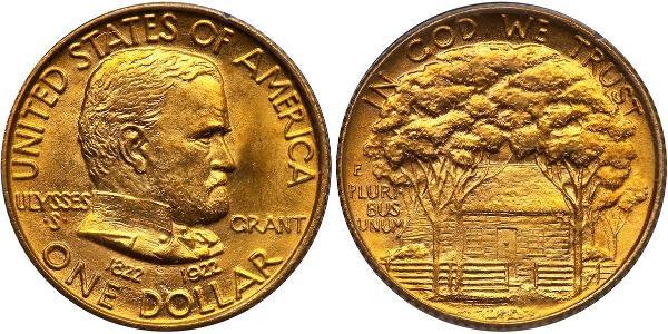 1 Долар США (1776 - ) Золото Ulysses S. Grant (1822-1885)