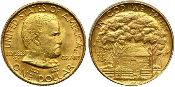 1 Долар США (1776 - ) Золото Ulysses S. Grant (1822-1885)
