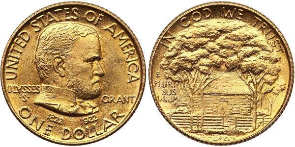 1 Долар США (1776 - ) Золото Ulysses S. Grant (1822-1885)