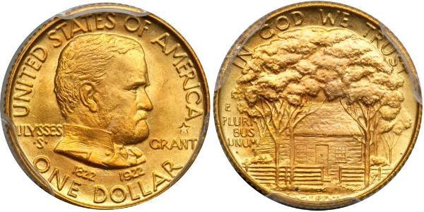 1 Долар США (1776 - ) Золото Ulysses S. Grant (1822-1885)