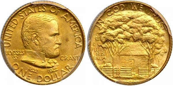 1 Долар США (1776 - ) Золото Ulysses S. Grant (1822-1885)