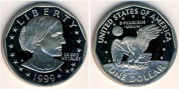 1 Долар США (1776 - ) Нікель/Мідь Susan Brownell Anthony (1820-1906)
