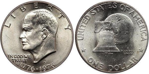 1 Долар США (1776 - ) Нікель/Мідь Дуайт Девід  Ейзенхауер (1890-1969)