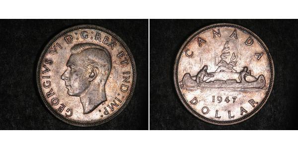 1 Долар Канада Срібло Георг VI (1895-1952)