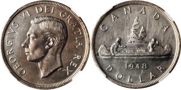 1 Долар Канада Срібло Георг VI (1895-1952)