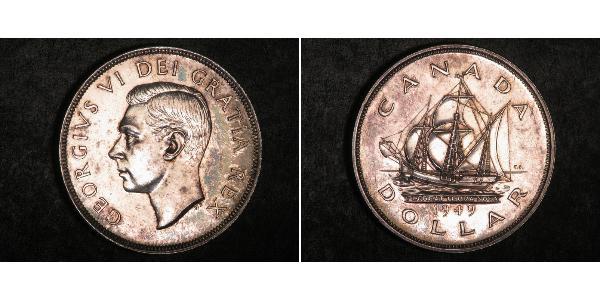 1 Долар Канада Срібло Георг VI (1895-1952)