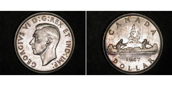 1 Долар Канада Срібло Георг VI (1895-1952)