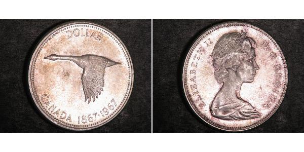 1 Долар Канада Срібло Єлизавета II (1926-2022)