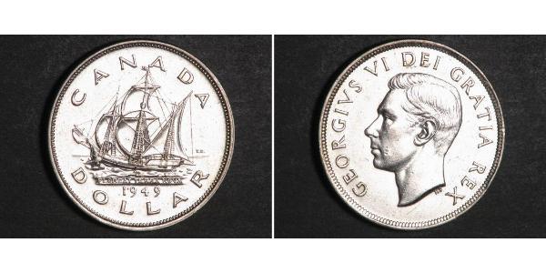 1 Долар Канада Срібло Георг VI (1895-1952)
