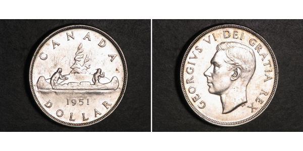 1 Долар Канада Срібло Георг VI (1895-1952)