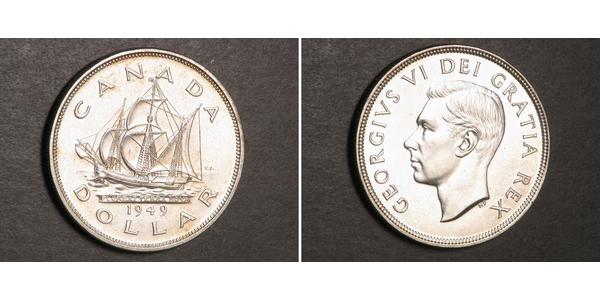 1 Долар Канада Срібло Георг VI (1895-1952)