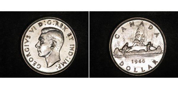1 Долар Канада Срібло Георг VI (1895-1952)