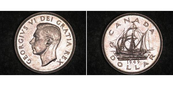 1 Долар Канада Срібло Георг VI (1895-1952)