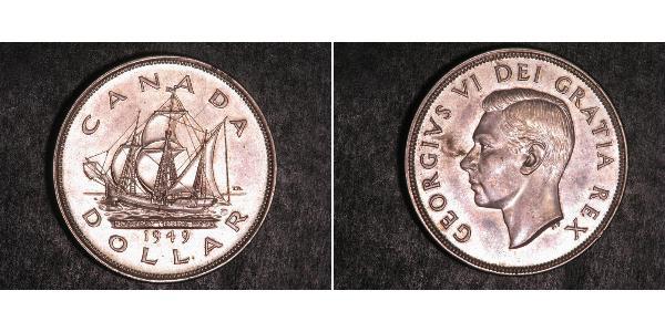 1 Долар Канада Срібло Георг VI (1895-1952)