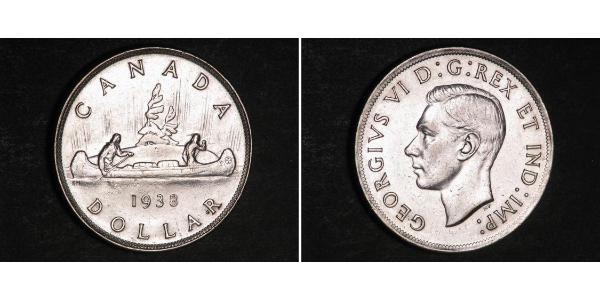 1 Долар Канада Срібло Георг VI (1895-1952)