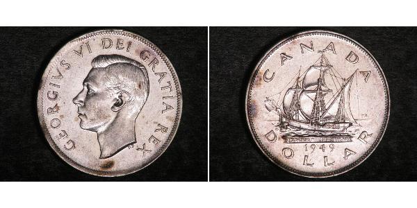 1 Долар Канада Срібло Георг VI (1895-1952)