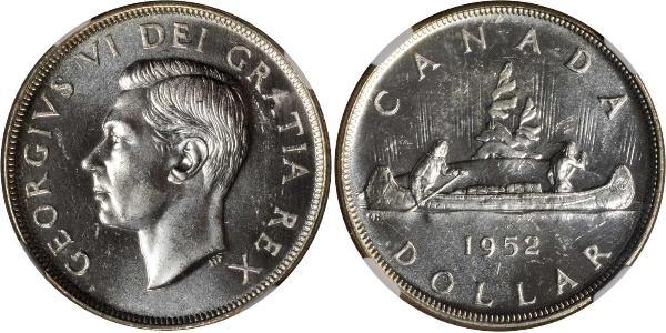 1 Долар Канада Срібло Георг VI (1895-1952)