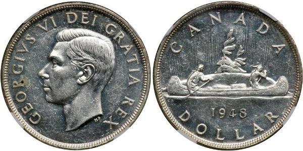 1 Долар Канада Срібло Георг VI (1895-1952)