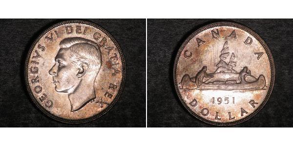 1 Долар Канада Срібло Георг VI (1895-1952)