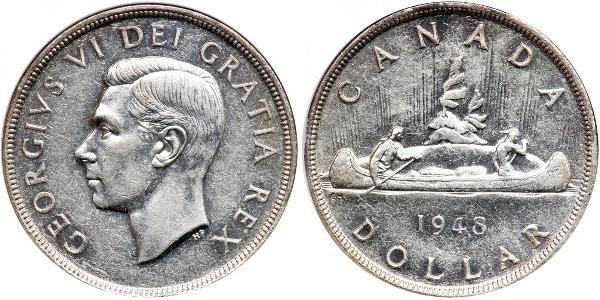 1 Долар Канада Срібло Георг VI (1895-1952)