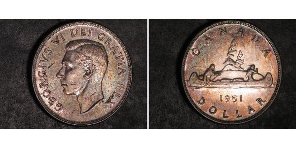 1 Долар Канада Срібло Георг VI (1895-1952)