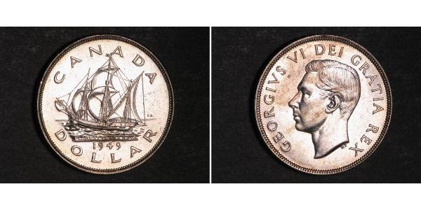 1 Долар Канада Срібло Георг VI (1895-1952)