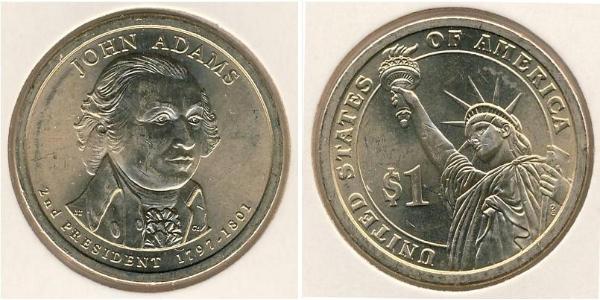1 Долар США (1776 - ) Цинк/Мідь Джон Адамс (1735-1826)