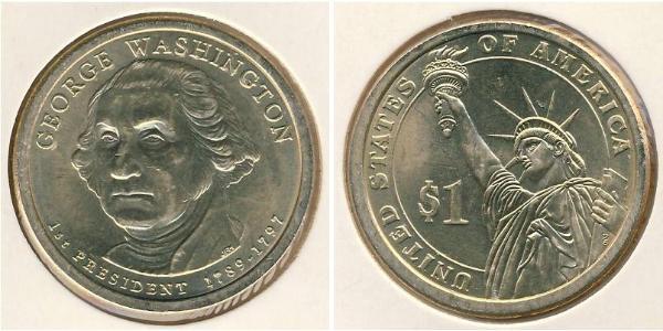 1 Долар США (1776 - ) Цинк/Мідь Джордж Вашингтон
