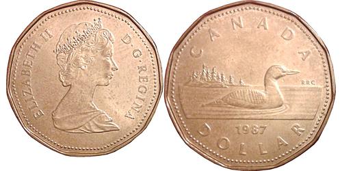 1 Доллар Канада Бронза Елизавета II (1926-2022)