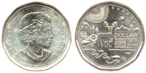 1 Доллар Канада Бронза Елизавета II (1926-2022)