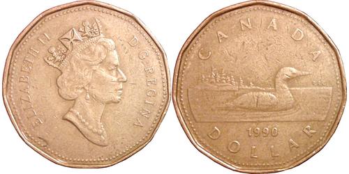 1 Доллар Канада Бронза Елизавета II (1926-2022)