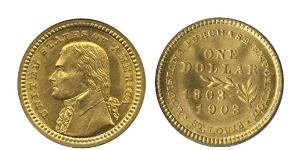 1 Доллар США (1776 - ) Золото Томас Джефферсон (1743-1826)