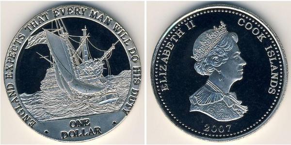 1 Доллар Острова Кука Никель/Медь Елизавета II (1926-2022)