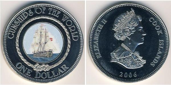 1 Доллар Острова Кука Никель/Медь Елизавета II (1926-2022)