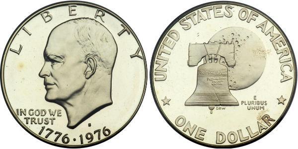 1 Доллар США (1776 - ) Никель/Медь Дуайт Дэвид Эйзенхауэр (1890-1969)