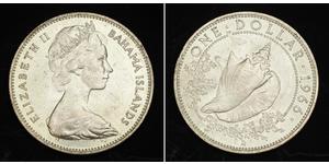 1 Доллар Багамские о-ва Серебро Елизавета II (1926-2022)