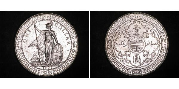 1 Доллар Гонконг / Британская империя (1497 - 1949) Серебро 