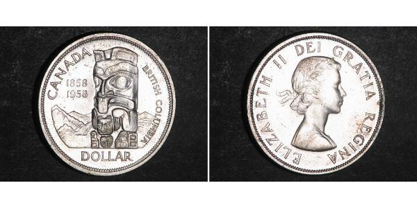 1 Доллар Канада Серебро Елизавета II (1926-2022)