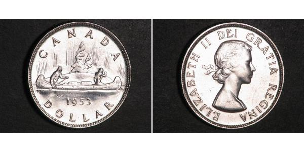 1 Доллар Канада Серебро Елизавета II (1926-2022)