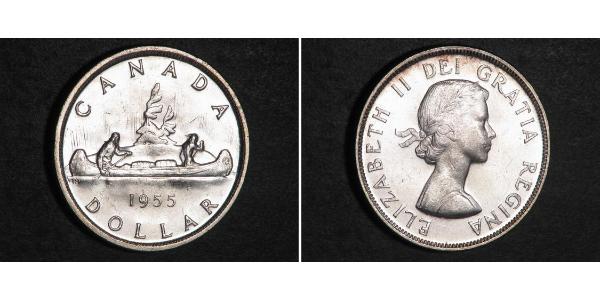 1 Доллар Канада Серебро Елизавета II (1926-2022)