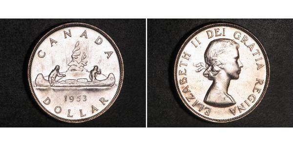 1 Доллар Канада Серебро Елизавета II (1926-2022)