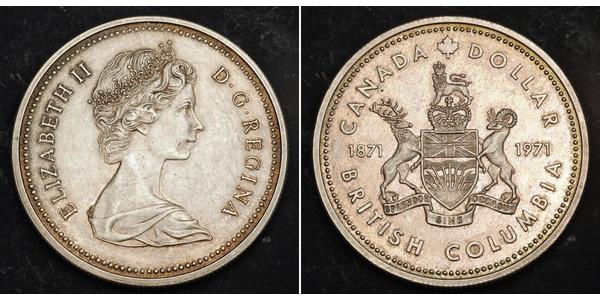 1 Доллар Канада Серебро Елизавета II (1926-2022)