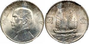 1 Доллар Китайская Народная Республика Серебро 